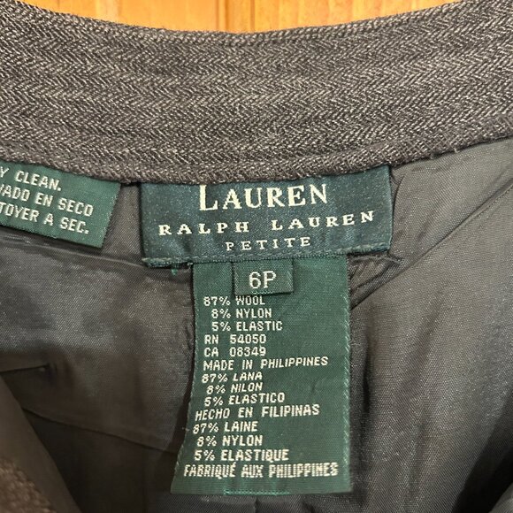 Womens Lauren Ralph Lauren Charcoal Gray Wool Blend Straight Maxi Skirt 6P - Picture 7 of 7